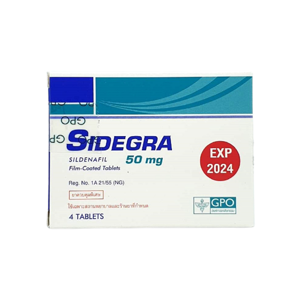 Sidegra ซิเดกร้า 50 mg/ 4 tablets